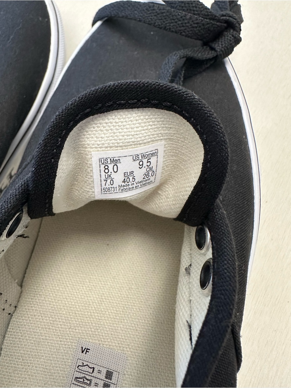 Vans Womens Authentic Side Wall Sneaker Casual VN0A348A40M Canvas Black Size 9.5 - Picture 4 of 5